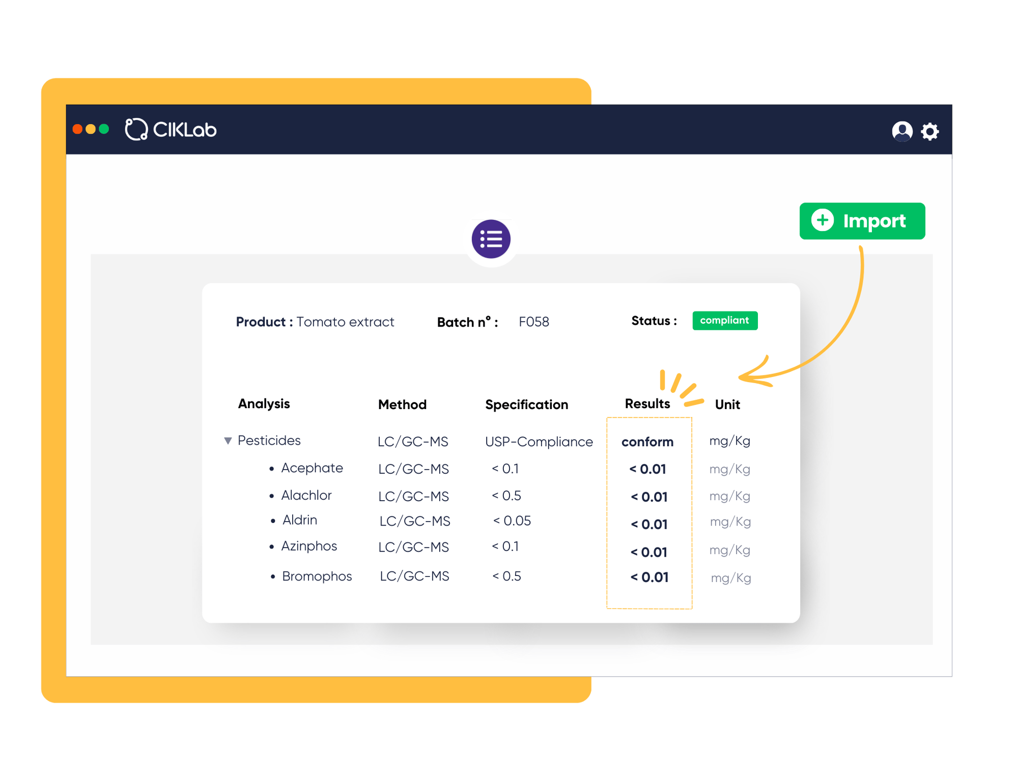 import résultats ciklab import résultats ciklab